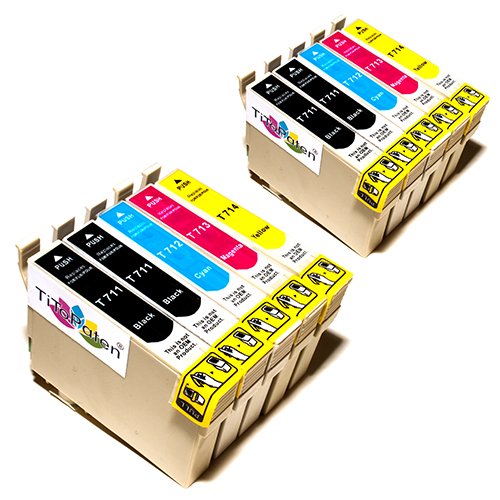 10x Premium Tintenpatronen kompatibel für Epson Stylus SX 205, SX 210, SX 215, SX 218, SX 400. - 4X BK, 2X Cy, 2X Ma, 2X Ye - Lstg: 18ml von TiToPaten
