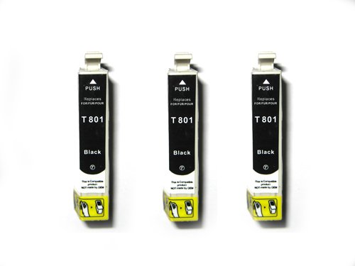 3X kompatible Premium Druckerpatrone Für den Drucker Epson Stylus Photo PX 720 WD in Schwarz Hohe Kapazität! von TiToPaten