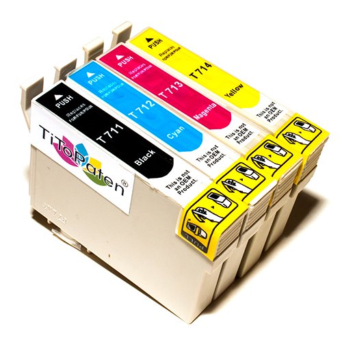 4x Kompatible Druckerpatronen - Ersatz für T0715 - Cyan / Magenta / Gelb / Schwarz- PATRONEN MIT NEUESTEN CHIP - Epson Stylus B40W BX300f BX310FN BX600FW BX610FW D120 Network D78 D92 DX400 DX4000 DX4050 DX4400 DX4450 DX5000 DX5050 DX6000 DX6050 DX6050EN DX7000 DX7000F DX7400 DX7450 DX8000 DX8400 DX8450 DX9400F Wifi Office BX510 SX600FW S20 S21 SX100 SX105 SX110 SX115 SX200 SX205 SX210 SX215 SX218 SX400 SX405 SX410 SX415 SX510W SX515W SX610FW von TiToPaten