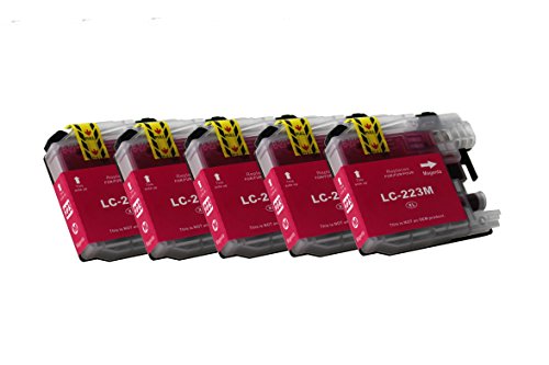 5 x Kompatible Brother DCP-J 4120 DW LC-223 XL Magenta von TiToPaten