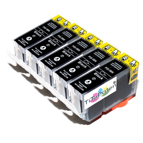 5X Premium kompatible Tintenpatronen ersetzt Canon PGI 5 Black für Pixma IX 4000, 5000, IP 3300, 3500, 4200, 4300, 4500, 5200 von TiToPaten