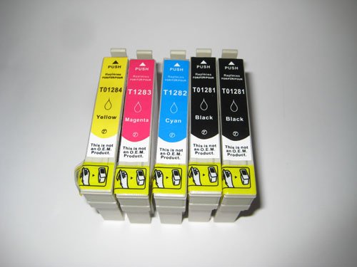 5X kompatible Standard Patronen für T1281-T1284/T1291-T1294 für Epson Stylus Office BX 305 F - T1295, T 1295, T1285, T 1285-2X BK, 1x Cy, 1x Ma, 1x Ye - Lstg: 13ml von TiToPaten