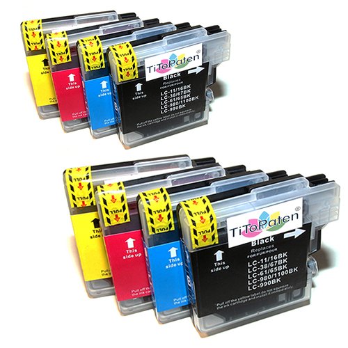 8X Brother DCP 195C Kompatible Druckerpatronen - Cyan/Gelb/Magenta/Schwarz von TiToPaten