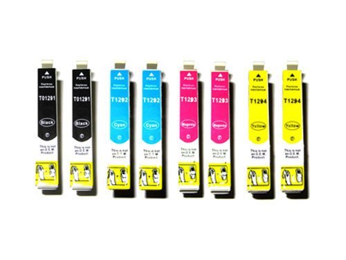 8X Epson Stylus SX 130 kompatible XL Druckerpatronen - 2xSchwarz-2xCyan-2xMagenta-2xGelb - Patrone MIT CHIP !!! von TiToPaten