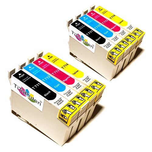 8x Kompatible Druckerpatronen - Ersatz für T0715 - Cyan / Gelb / Magenta / Schwarz- PATRONEN MIT NEUESTEN CHIP - Epson Stylus B40W BX300f BX310FN BX600FW BX610FW D120 Network D78 D92 DX400 DX4000 DX4050 DX4400 DX4450 DX5000 DX5050 DX6000 DX6050 DX6050EN DX7000 DX7000F DX7400 DX7450 DX8000 DX8400 DX8450 DX9400F Wifi Office BX510 SX600FW S20 S21 SX100 SX105 SX110 SX115 SX200 SX205 SX210 SX215 SX218 SX400 SX405 SX410 SX415 SX510W SX515W SX610FW von TiToPaten