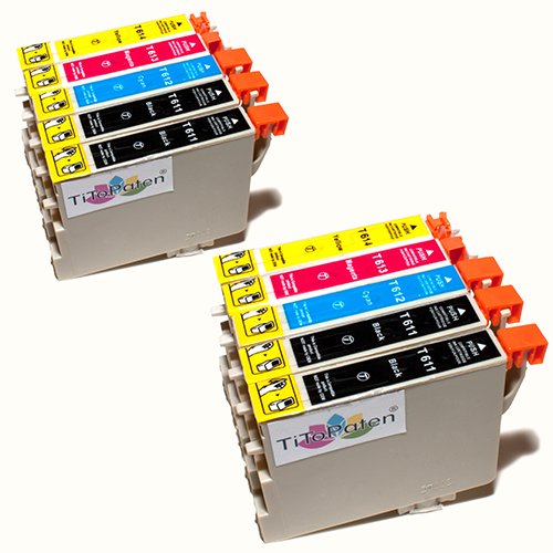 Kombi Pack 10x Standard Epson Tintenpatronen T611 - T614, kompatibel für Epson Stylus DX3800, 3850, 4200, 4250, 4800, 4850 von TiToPaten