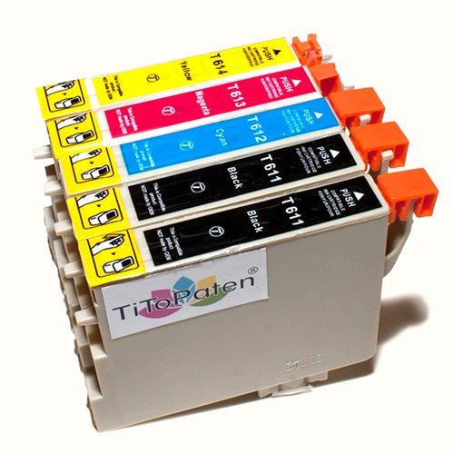 TiToPaten* 5 Kompatible Premium Patronen passend für Epson Stylus DX 3850 Plus Farben: 2X Schwarz, 1x Cyan, 1x Magenta, 1x Yellow! von TiToPaten