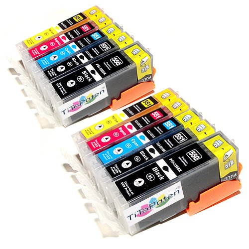 TiToPaten®* 10 Druckerpatronen kompatibel für Canon PGI-550 CLI-551 XL mit Chip von TiToPaten
