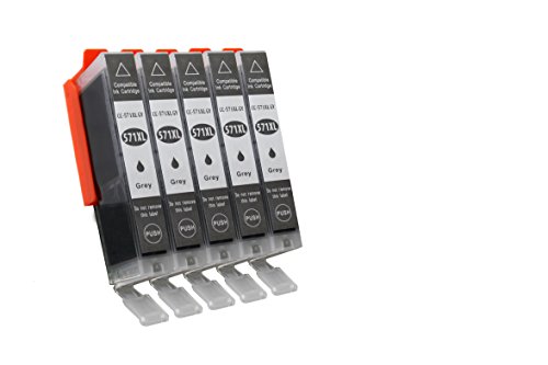 TiToPaten®* 5 Druckerpatronen kompatibel zu Canon CLI-571XL Grau von TiToPaten