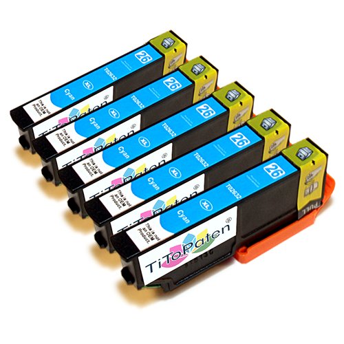 TiToPaten®* 5 Druckerpatronen kompatibel zu Epson Expression Premium XP-600, Epson Expression Premium XP-605, Epson Expression Premium XP-610 in Blau von TiToPaten
