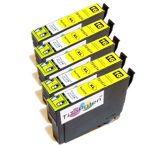TiToPaten®* 5 Druckerpatronen kompatibel zu Epson Workforce WF-2630 WF in gelb von TiToPaten
