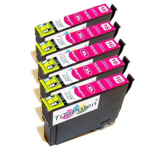 TiToPaten®* 5 Druckerpatronen kompatibel zu Epson Workforce WF-2630 WF in rot von TiToPaten