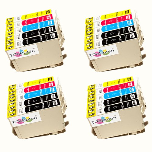TiToPaten* 20x Epson Stylus SX 525 WD Plus kompatible XL Druckerpatrone ersetzt Typ T1291-1294 - 8xSchwarz-4xCyan-4xMagenta-4xGelb - Patrone MIT CHIP !!! von TiToPaten