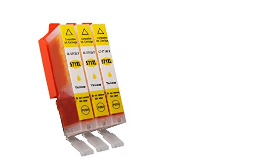 TiToPaten* 3X Ersatz für Canon Pixma MG 7750 Druckerpatronen Typ CLI-571XL Yellow Mit Chip von TiToPaten