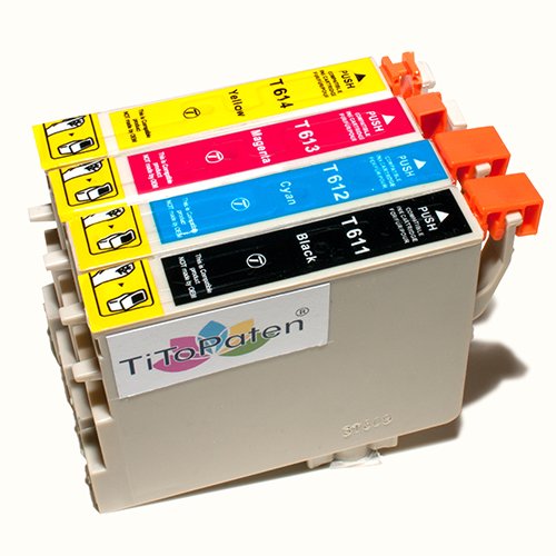 TiToPaten* 4 Kompatible Premium Patronen passend für Epson Stylus DX 4250 Farben: 1x Schwarz, 1x Cyan, 1x Magenta, 1x Yellow! von TiToPaten
