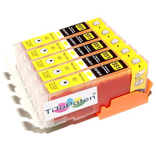 TiToPaten* - 5X Canon Pixma IP 7250 kompatible XL Druckerpatronen - Gelb - Patrone MIT CHIP !!!Hohe Laufleistung!!! von TiToPaten