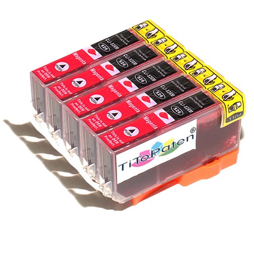 TiToPaten* - 5X Canon Pixma MG 5250 kompatible XL Druckerpatrone - Magenta - Patrone MIT CHIP !!!Hohe Laufleistung!!! von TiToPaten
