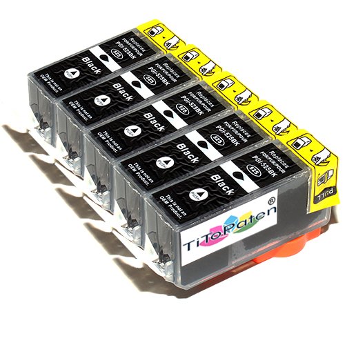 TiToPaten* - 5X Canon Pixma MG 6150 kompatible XL Druckerpatrone - Schwarz - Patrone MIT CHIP !!!Hohe Laufleistung!!! von TiToPaten