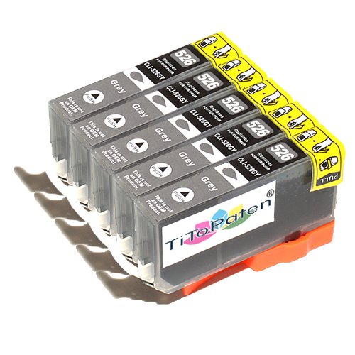TiToPaten* - 5X Canon Pixma MG 6150 kompatible XL Druckerpatronen - Grau - Patrone MIT CHIP !!!Hohe Laufleistung!!! von TiToPaten
