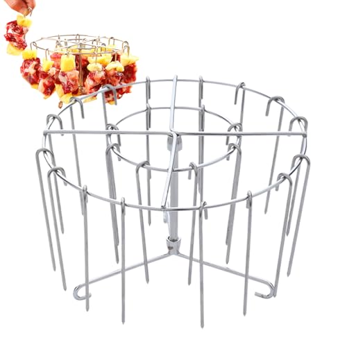 Air Fryer Grillspieße, Edelstahl Senkrechter Grillrost, Airfryer Spießhalter, Grillspieße Für Heißluftfritteuse, Vertikales Grillen Für Hähnchen Spieße & Haushaltsküchen-Zubereitung von Tiajingzi