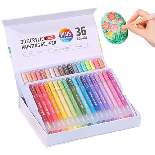 Tiajingzi Acryl Gel Stifte für das Zeichnen | Holzmarker,1 Mm Feinspitze Glitzer 3D Malstift Zur Entspannungsmalerei Für Kunsthandwerk Textil Holz Glas Scrapbooking von Tiajingzi