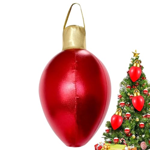 Tiajingzi Aufblasbare Weihnachtskugeln Für Draußen,Aufblasbare Weihnachtsbälle - PVC Dekoration 30 X 15 cm Mit Licht Für Außen Garten Rasen Pool Baum Fenster Tür Vorbau von Tiajingzi