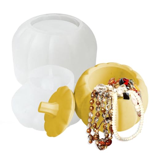Tiajingzi Kürbis-Harzglas-Form, 3D-Halloween-Kürbis-Kerzen-Glas, Silikonformen mit Deckel, Silikonform für Fondant-Kuchen, Aromatherapie-Kerzen, Schokolade, Süßigkeiten, Behälter Tiajingzi Kürbis-Harzglas-Form, 3D-Halloween-Kürbis-Kerzen-Glas, Silikonformen mit Deckel, Silikonform für Fondant-Kuchen, Aromatherapie-Kerzen, Schokolade, Süßigkeiten, Behälter von Tiajingzi
