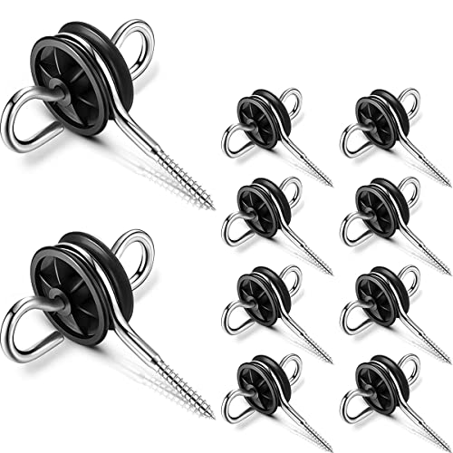 Tiamu 10 x Elektrozaun Isolatoren Ringisolator Weidezaun Isolatoren Torgriffisolator mit Haken und Öse, Doppelhaken Elektrozaun Weidezaun Torgriffe für Farm Holzpfosten, Seil und Draht von Tiamu