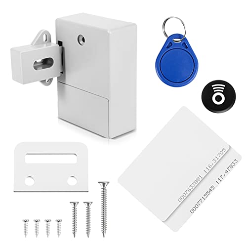 Tiamu Unsichtbares Schrankschloss RFID-Verschlusskit IC-Karten-Sensor Intelligentes SmartLock, DIY Digital ohne Perforiertes Loch Türschloss für Schließfächer, Schubladen, Holzschrä, Kabinett von Tiamu