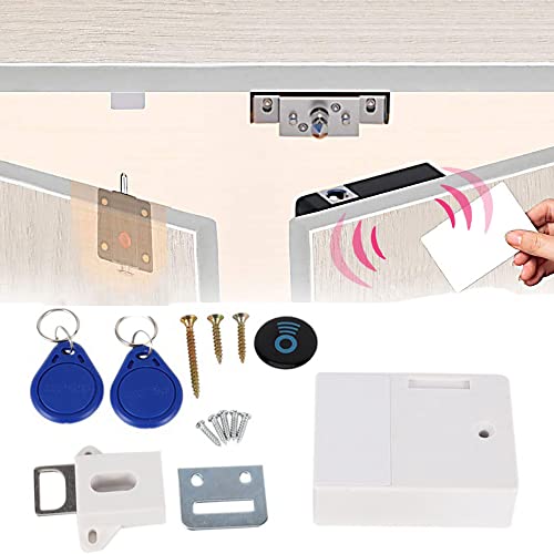 Tiamu Smart Schrankschloss Nfc Schloss, RFID-Schloss, Versteckte Schubladenschloss, Elektronisches Möbelschloss mit 2 RFID Karte, Keyless ohne Bohrer, Kindersicherung Schrank Schloss von Tiamu