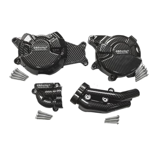 Motorräder kupplungsdeckel Motorrad Motor Stator Abdeckung Kurbelgehäuse Nylon Faser Schutz Kit for Yamaha MT-07 Tracer Tenere 700 2014-2022 Kurbelgehäuse Motordeckel(Carbon Fiber Texture) von TianChuangs