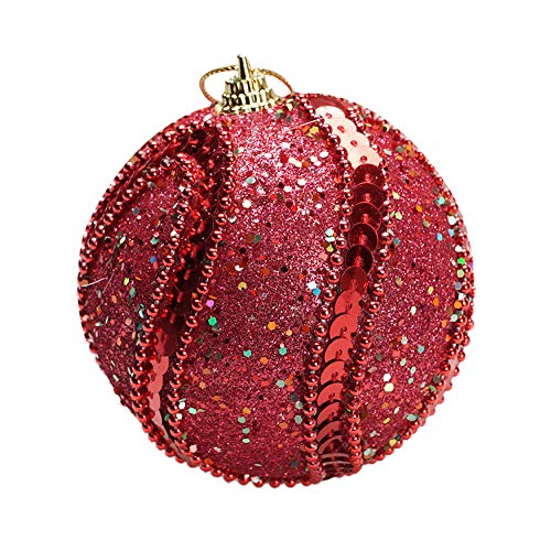 Christbaumkugeln Weihnachtskugeln drinnen und draußen Dekoration Weihnachtsdeko Christbaumkugel Christbaumschmuck Set Weihnachtskugeln Weihnachtsdeko Weihnachtsbaumschmuck (Red, One Size) von TianWlio