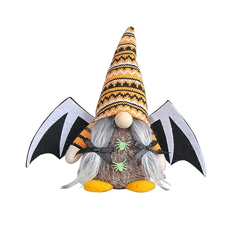 Halloween Deko Halloween Zubehör mit Lichtern Laterne aus Plüsch beleuchtete Zwerge Halloween Halloween Plüsch GNOME Halloween-Partygeschenk Plüsch Halloweenzwerge (B, One Size) von TianWlio