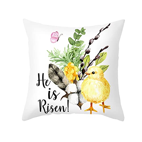 Kissenbezug Ostern Hasenselementstile Dekorative Drucken Sofakissen Wohnkissen Ostern Cartoon Kissenbezug Kissenbezug Pfirsich Home Room Kaninchen Kissenhülle Baumwolle Leinen Sie Kissenbezüge von TianWlio