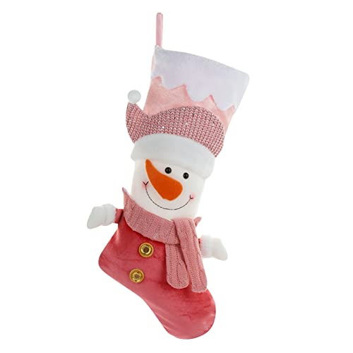Nikolausstiefel Socken Weihnachtsstrümpfe Deko 21--Weihnachtssocken, rosa Weihnachtsstrümpfe, Kamin, zum Aufhängen, Süßigkeiten, Geschenk, Socken, Weihnachtsstrumpf Weihnachtssocken Deko (B, One Size) von TianWlio