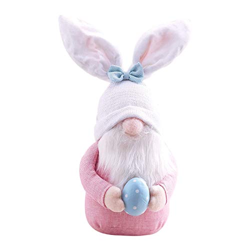 Ornaments Home Handmade ElvesDressed Ostern-Tag-Dekorationen Schlafzimmer Wohnzimmer Desktop-Dekoration Stehpfosten Gesichtslose Puppe Zwergpuppe PlüschWichtel Osterhase Gnome (multicolor, One Size) von TianWlio