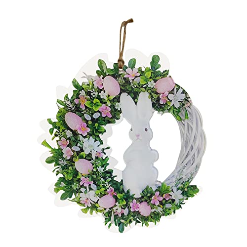 Ostern Deko Türkranz Osterkranz Haustür Frühling Osterdekoration Hase Hängeschild Dekoration Ostern Hängeschild Heimdekoration Requisiten Geschenke Kranz Frühling Ostern Dekoration (Pink, One Size) von TianWlio