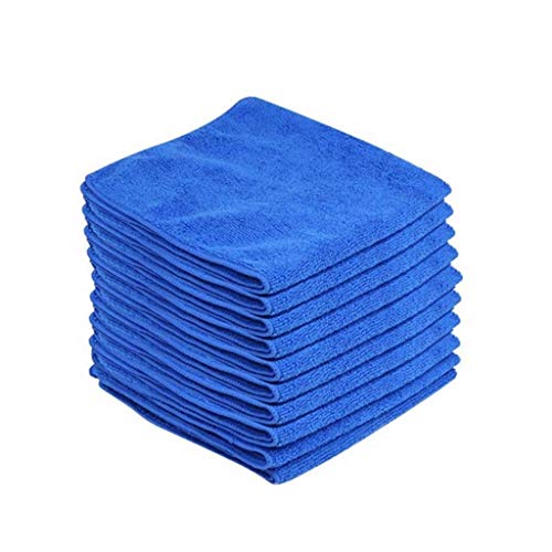 TianWlio 10 Stück Mikrofaser Reinigungstücher Set mit Stark Saugfähigkeit und Reinigungsfähigkeit 25x25cm Mikrofasertücher auch Putztuch für Haushalt Geschirr Auto (Blau, Einheitsgröße) von TianWlio
