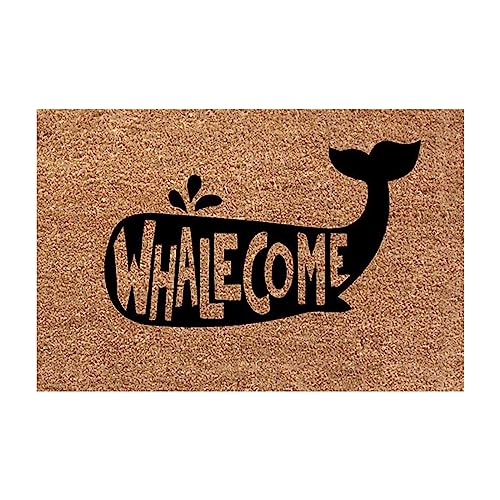 TianWlio Flur Whalecome Badezimmertür-Vorderseite, rutschfeste Polyester-Bodenmatte Fußabtreter Fussmatten Waschbar Badematte Außen (Khaki, One Size) von TianWlio