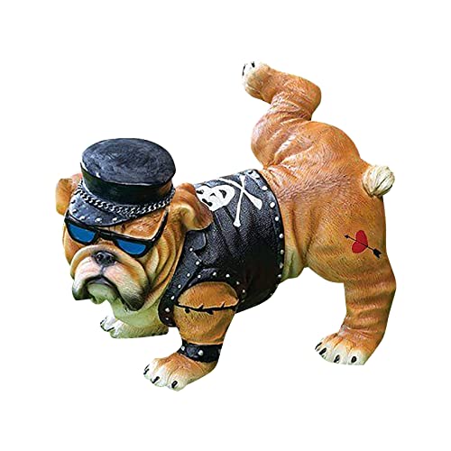 TianWlio Mode-Sonnenbrillen Bulldogge Statue, Französischer Bullenhund Sitzender Skulptur Hunde Dekor Figuren, Französische Bulldogge Garten Statue für Garten, Outdoor, Indoor Ornament von TianWlio