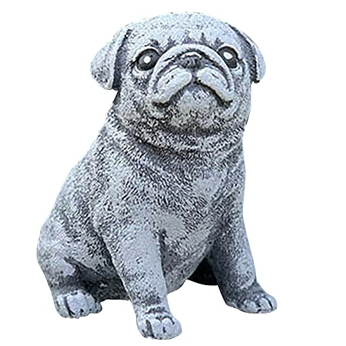 TianWlio Statue Mops Sitzender Skulptur Hunde Dekor Figuren, Mops dogge Garten Statue für Garten, Outdoor, Indoor Ornament von TianWlio