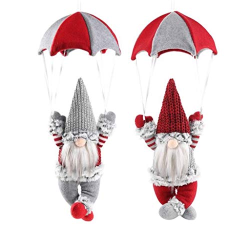 TianWlio gesichtslos Weihnachten Dekorationen Mann Fallschirm Szene Fallschirmspringen Christmas Home Decor süße Weihnachtswichte Kinder Geschenke (B, One Size) von TianWlio