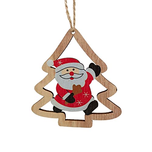 Weihnachtsschmuck Vintage Decor Weihnachtsdeko Christbaumschmuck Vintage Christmas Vintage Weihnachtsdeko Holzscheiben Dekor mit Seil für Winter Weihnachtsbaum Wickeltisch Wärmestrahler (T, One Size) von TianWlio