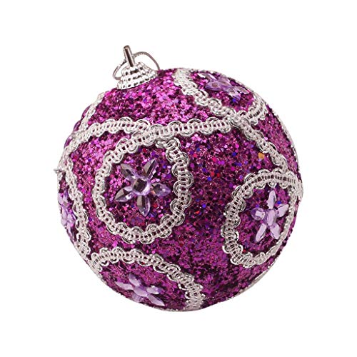 Weihnachtsschmuck Weihnachtsdeko Set Weihnachtsbaumschmuck Aufhängen Christbaumkugeln Weihnachtskugeln Kunststoff Set Christbaumkugeln Deko Weihnachten (Purple, One Size) von TianWlio