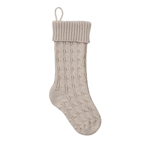 Weihnachtsstrümpfe Nikolausstrumpf Socken Set Weihnachtsstrümpfe für Weihnachtsdekorationen Weihnachtssocken Geschenktüte Kinder Süßigkeiten Indoor Nikolausstrumpf Weihnachtsdeko Rot (Khaki, One Size) von TianWlio