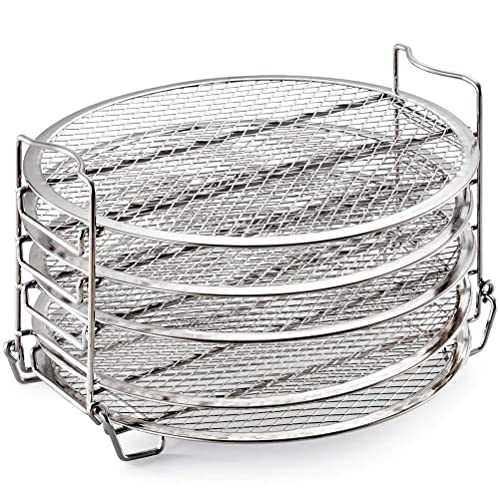 5 Etagen Air Fryer Rack Dörrator Rack Kompatibel Foodi Stapelbare Dörrer-Gestelle Lebensmittelqualität Edelstahl Air Fryer Stand Air Fryer Zubehör von Tianbi