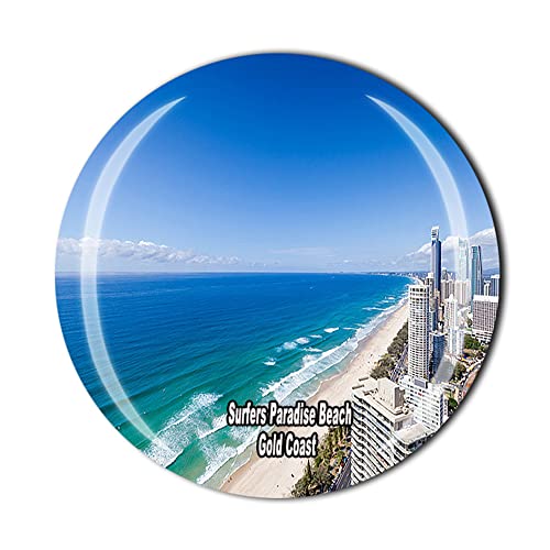 Kühlschrankmagnet, Motiv: Surferparadies, Strand, Goldküste, Australien und Kristall, Touristen, Souvenir, Geschenk-Kollektion, Kühlschrank-Magnet-Aufkleber von Tianfulai