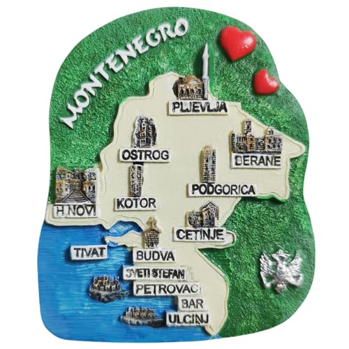 Montenegro Kühlschrankmagnet, Reise-Souvenir, 3D-Kühlschrankdekoration, Bastel-Kollektion von Tianfulai