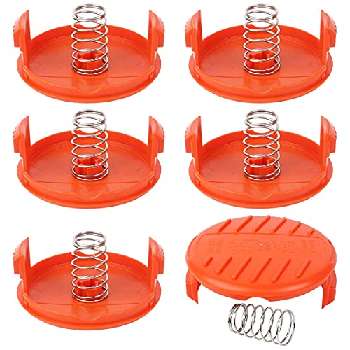 Tianher Trimmer Spool Cap, 8 Stück Spulendeckel Ersatz Federn Ersatzteile Zubehör Kompatibel Fadenspule Ersatzspulenkappe für AFS Trimmer Spool ool ABS Material Kompatibel mit Black-Decker RC-100-P. von Tianher