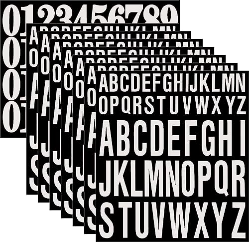 Tianorcan 8 Blätter Selbstklebende Vinyl Buchstaben Zahlen Kit, Großbuchstaben Aufkleber, für Briefkasten, Schilder, Auto, Fenster, Tür und Adressnummer (Weiß) von Tianorcan